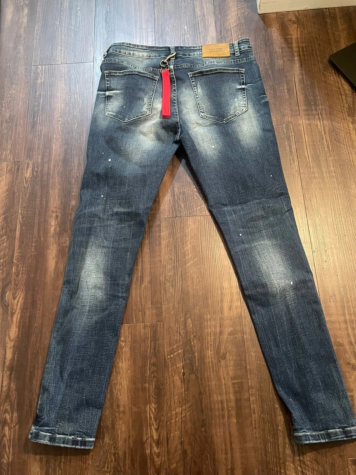 Profound Aesthetic Profound Aesthetic Skinny Dark Wash Jeans 32X32 Found Co Size US 32 / EU 48 - 2 Thumbnail