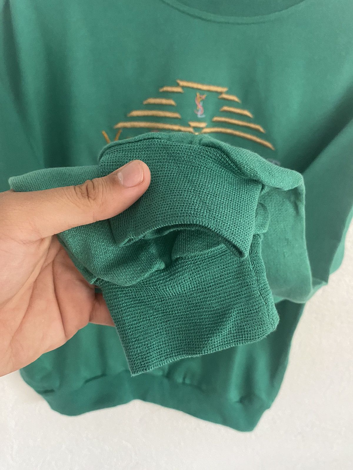Yves Saint Laurent Vintage Yves Saint Laurent Embroidered Green Sweater Size US S / EU 44-46 / 1 - 6 Thumbnail