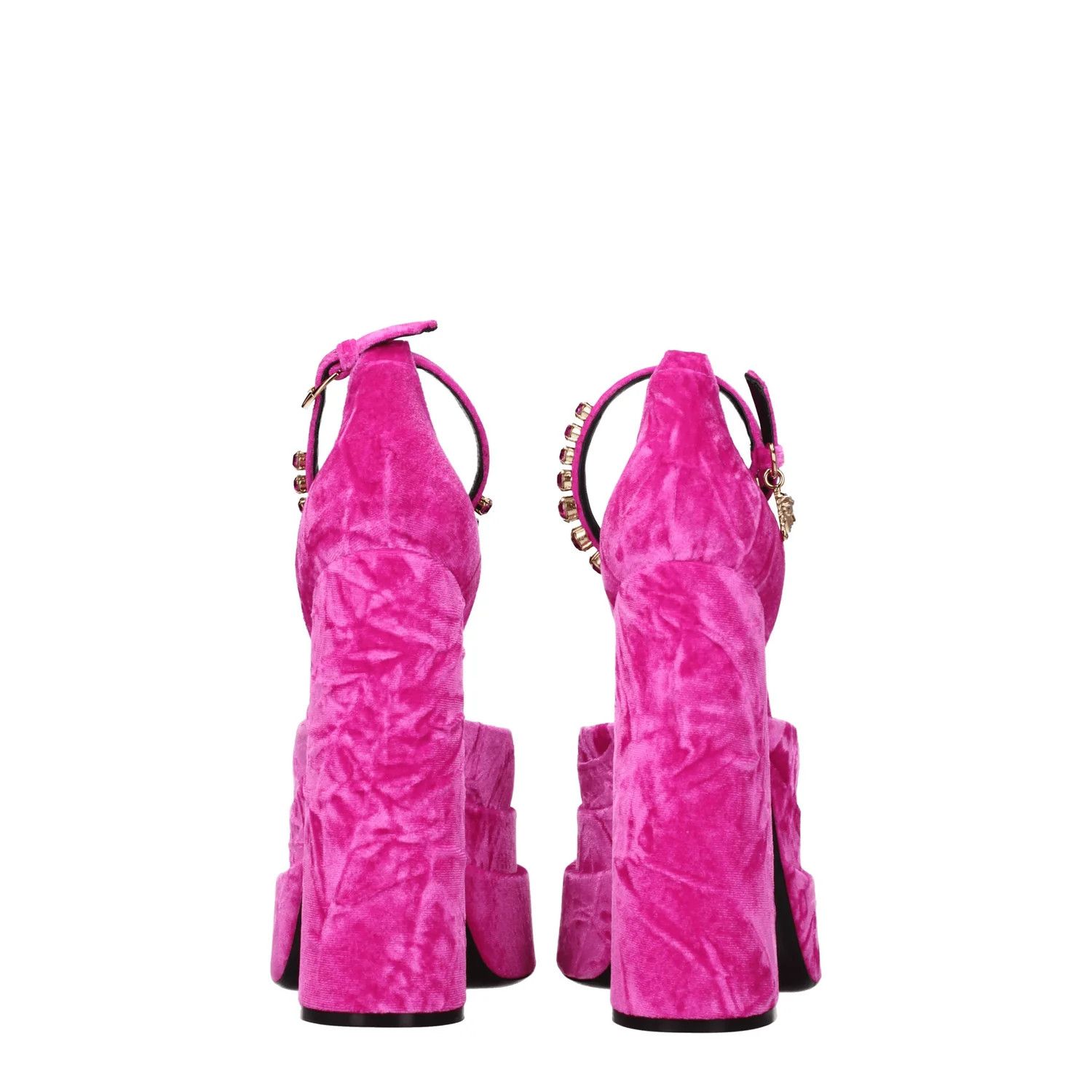 Versace ob1o1e0125 Velvet Sandals in Fuchsia Size US 6.5 / IT 36.5 - 5 Thumbnail