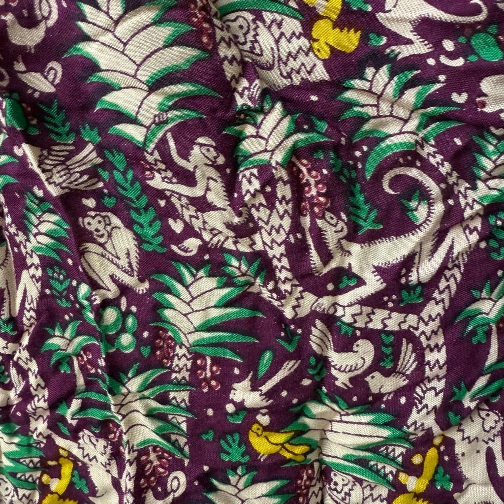 Other We Be Bop Purple Monkey Print Overalls Romper OSFM Size US 29 - 2 Thumbnail