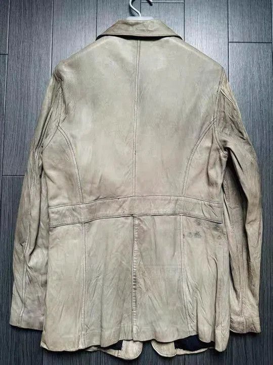 Isamu Katayama Backlash Beige Leather Jacket Size L. Size US L / EU 52-54 / 3 - 4 Thumbnail