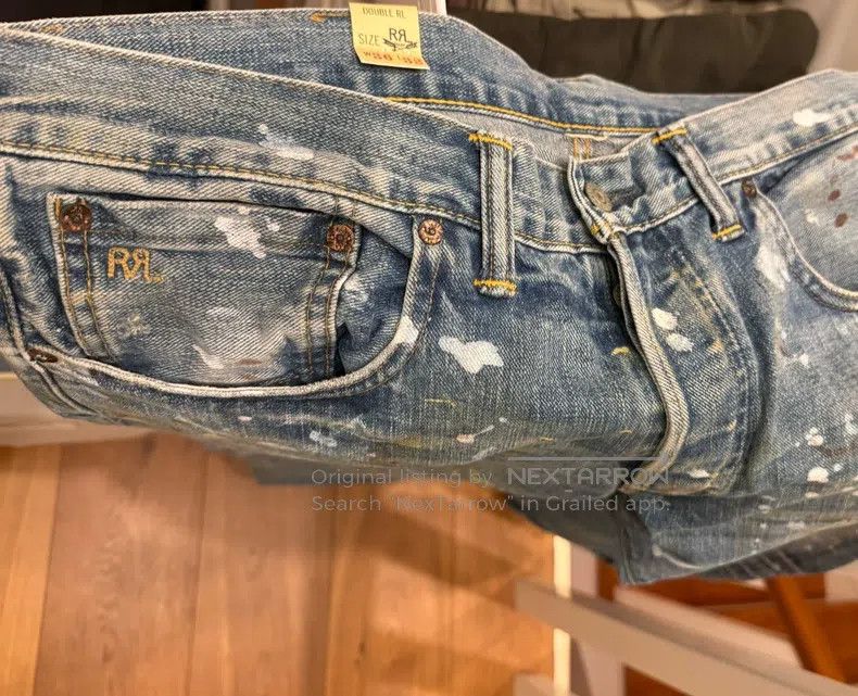 RRL Ralph Lauren RRL Ralph Lauren Slim Fit Spray Paint Slimming Jeans Size US 40 / EU 56 - 4 Thumbnail