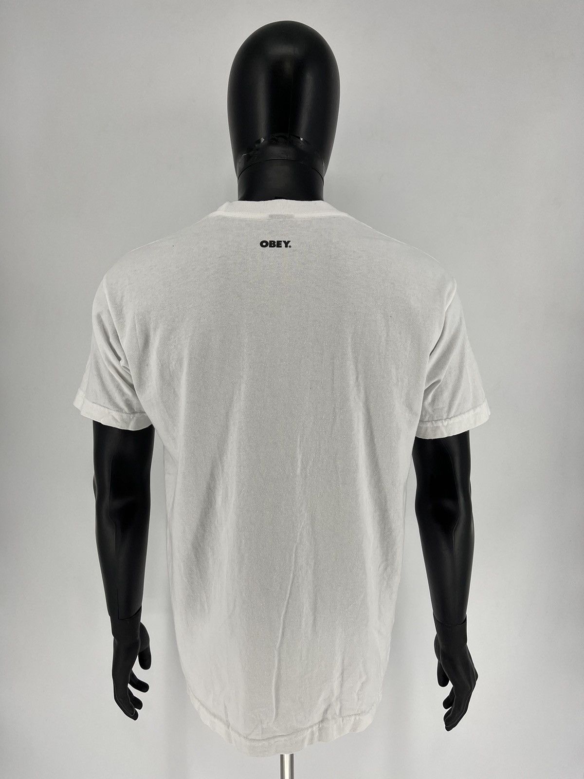 Obey × Vintage Vintage Obey 90s Made in USA White Graphic Tee Shirt Y2K M Size US S / EU 44-46 / 1 - 6 Thumbnail
