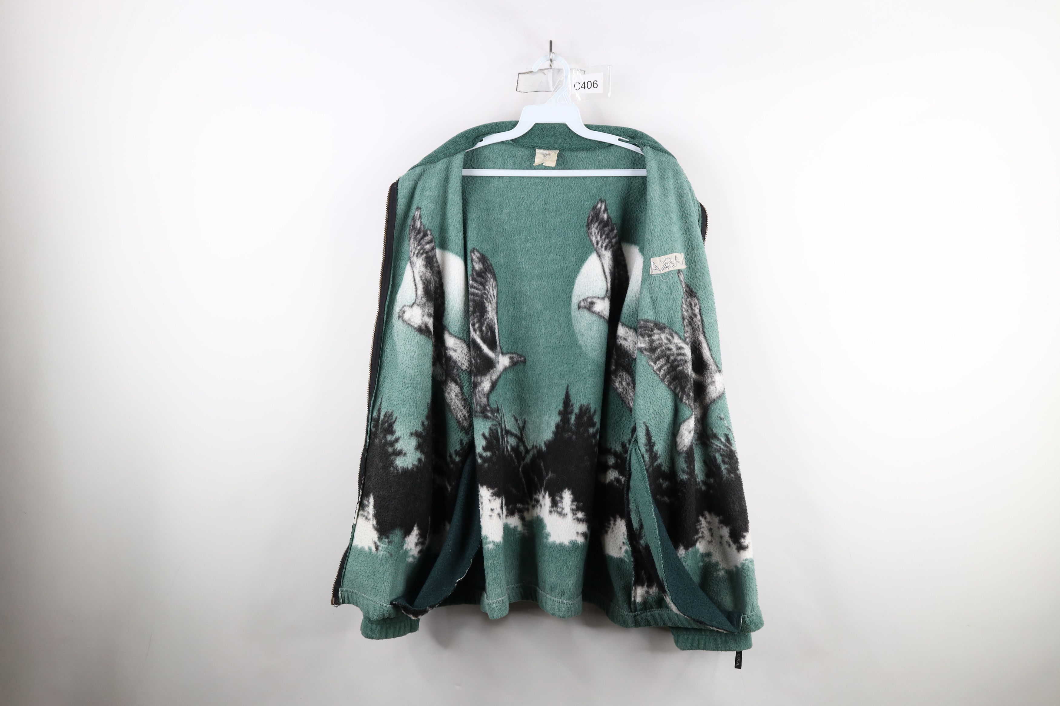 Vintage Vintage 90s Streetwear Eagle All Over Print Fleece Jacket US Size XL / US 12-14 / IT 48-50 - 11 Thumbnail