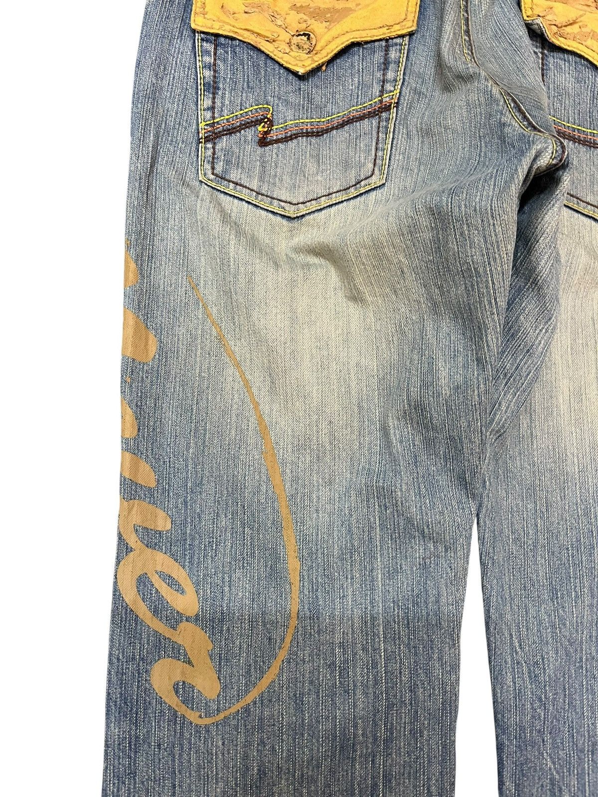 14th Addiction × Japanese Brand × Yasuyuki Ishii Vintage Japanese Brand Note Printed Worn Look Denim Size US 32 / EU 48 - 10 Thumbnail