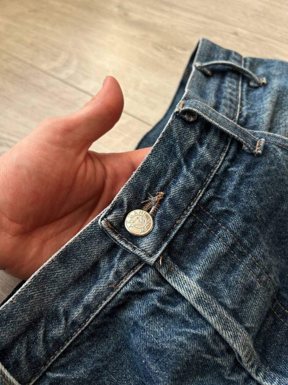 Armani Vintage 90's Armani Jeans Metal Logo Denim Comfort fit Size US 38 / EU 54 - 10 Thumbnail