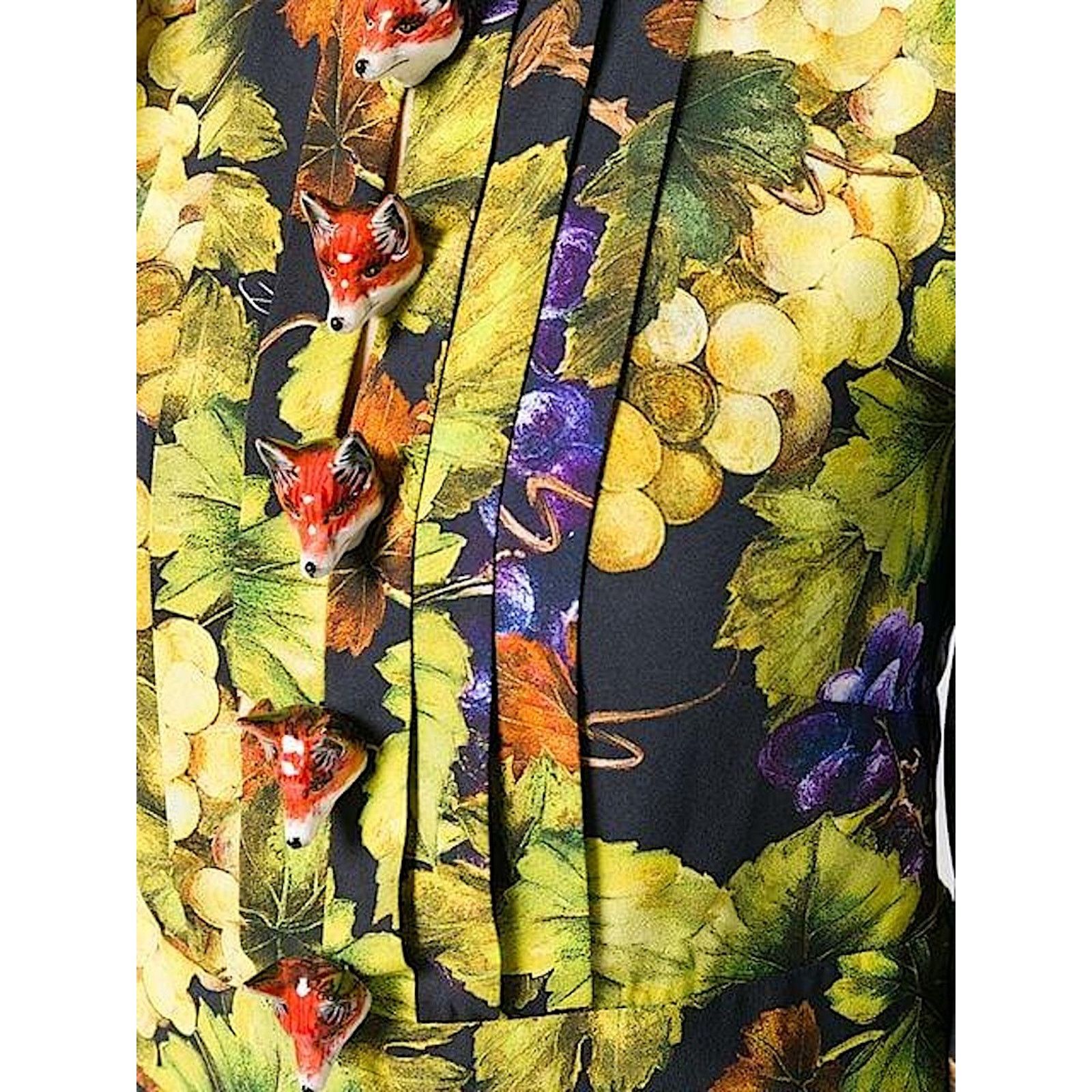 Dolce & Gabbana Dolce & Gabbana Grape Print Embellished Dress Yellow IT 42 Size M / US 6-8 / IT 42-44 - 5 Thumbnail