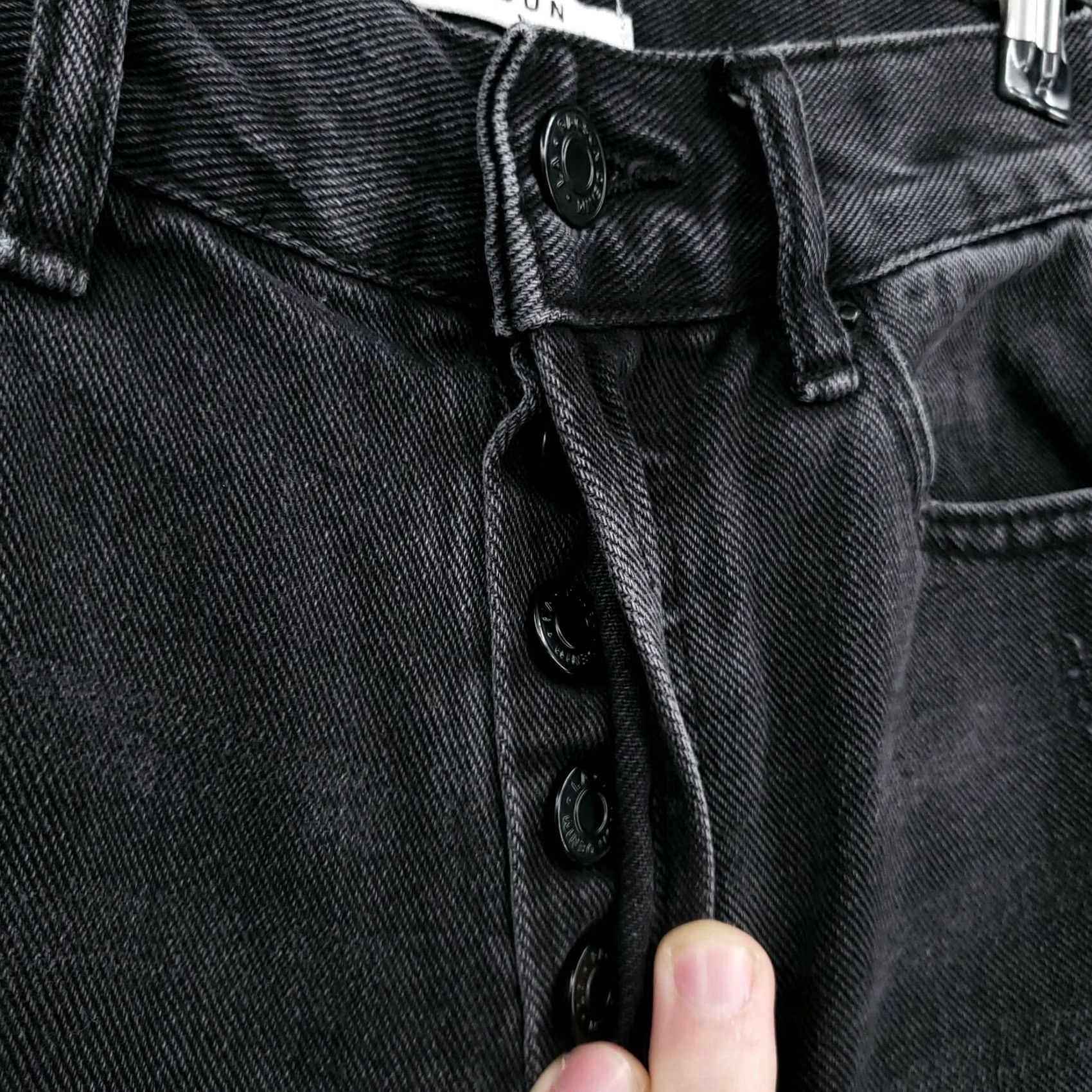 Pacsun PacSun Jeans Womens 22 Black High Rise Straight Leg Button Fly Dark Wash Denim Jeans Size 40" / US 18 - 7 Thumbnail