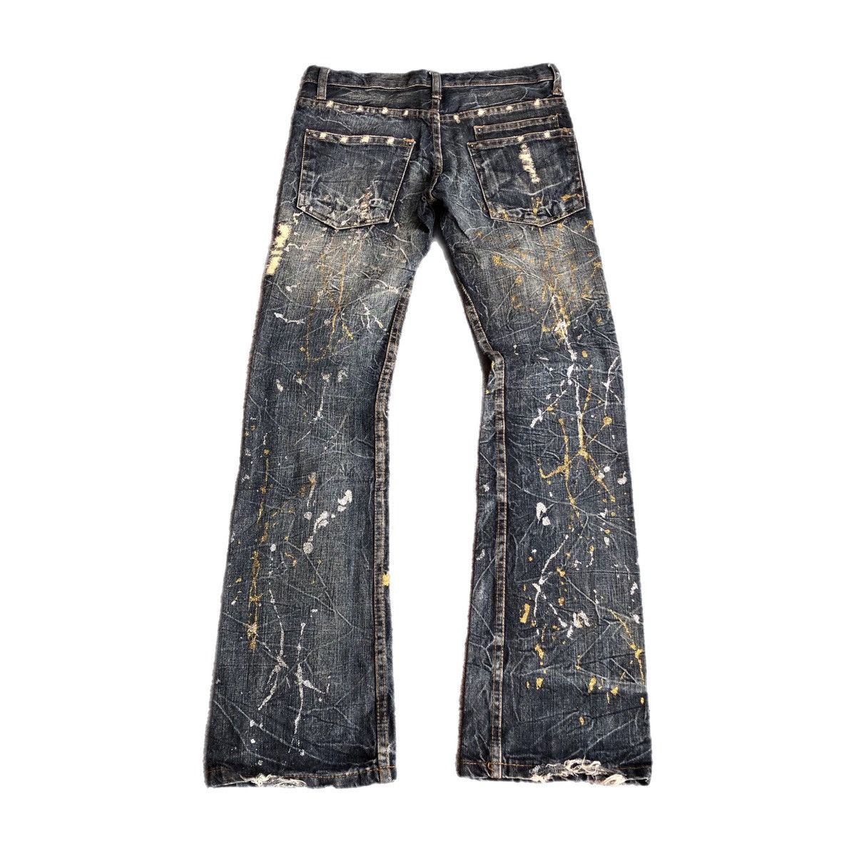 Japanese Brand Kui Super Flared Splatter Distressed Jeans Size US 30 / EU 46 - 2 Thumbnail