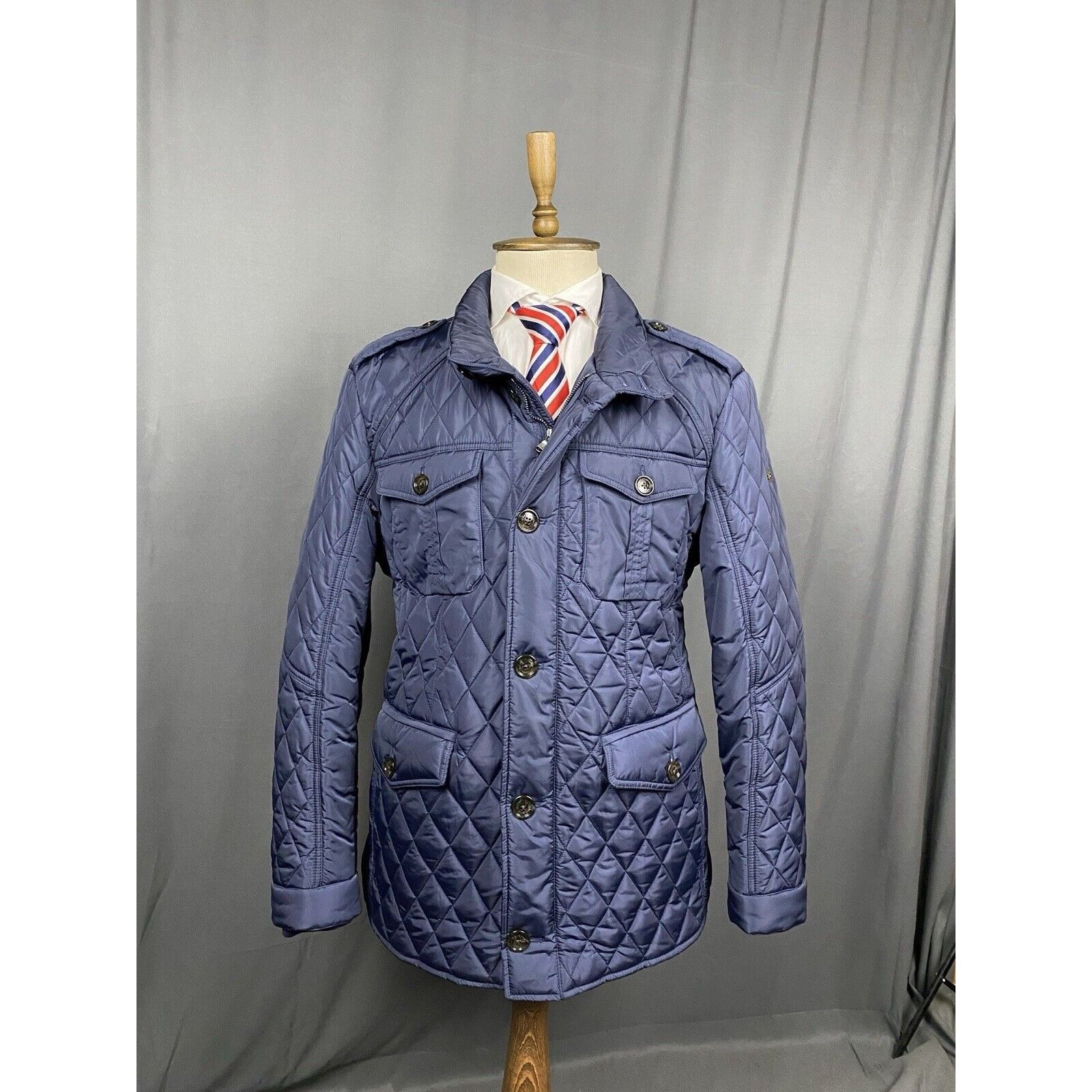 Hackett Hackett Men's Blue Quilted Insulated Jacket Size 2XL Size US XXL / EU 58 / 5 - 1 Thumbnail