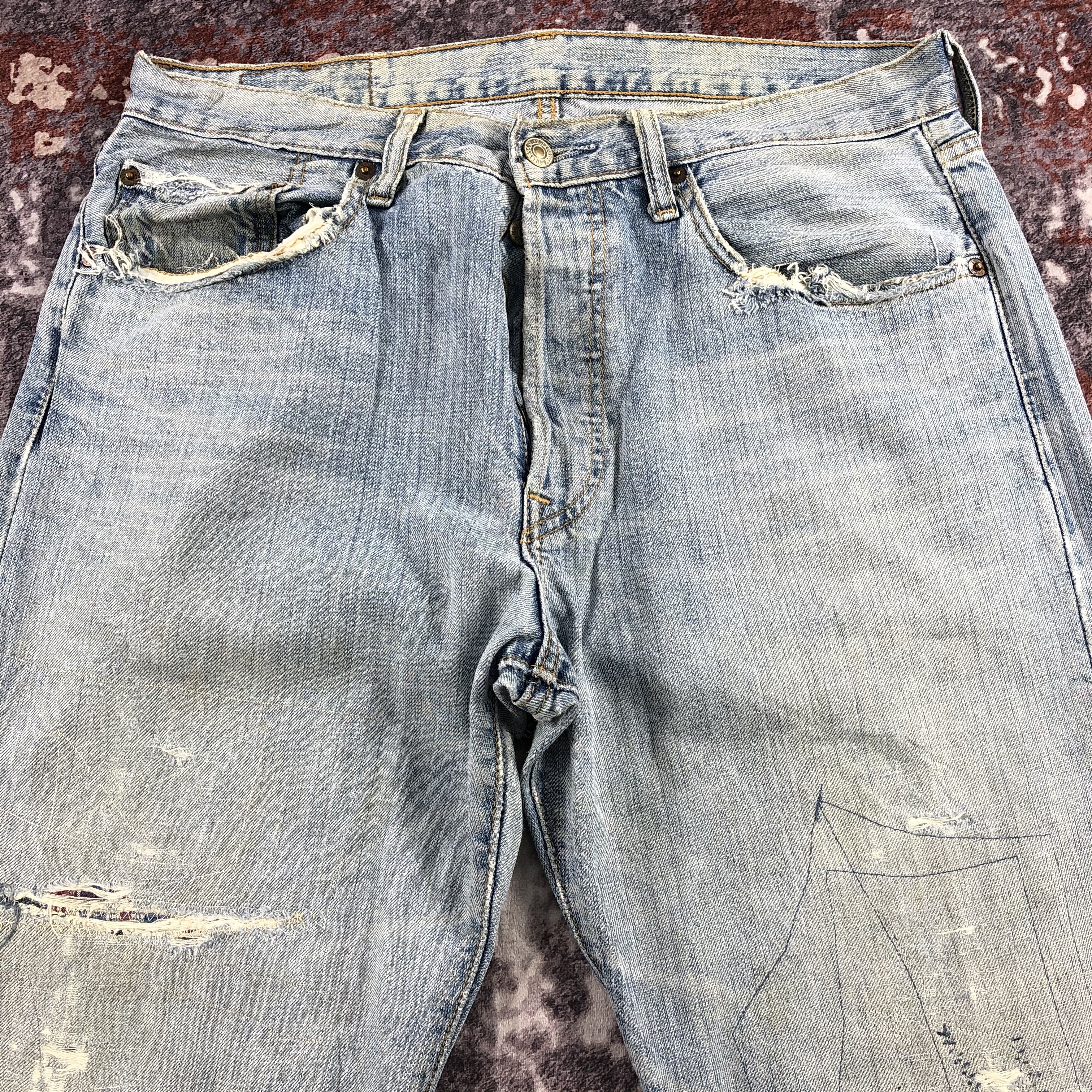 Levi's × Vintage 90s Vintage Light Wash Levis 501 Jeans-JM2222 Size US 34 / EU 50 - 3 Thumbnail