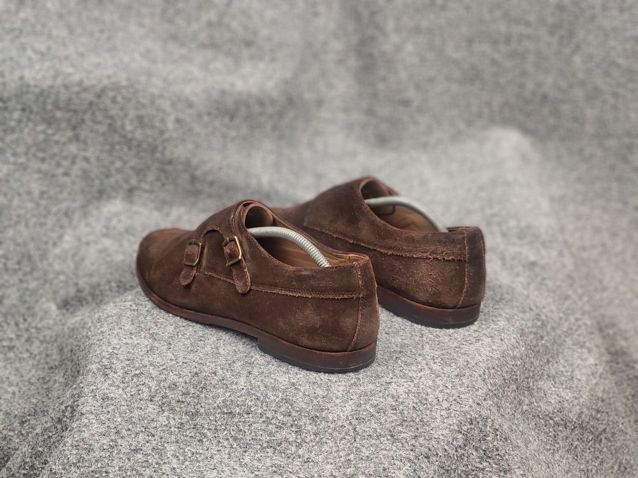 Vintage Gordon Bros Design Brown suede monk shoes with two straps Size US 12 / EU 45 - 10 Thumbnail