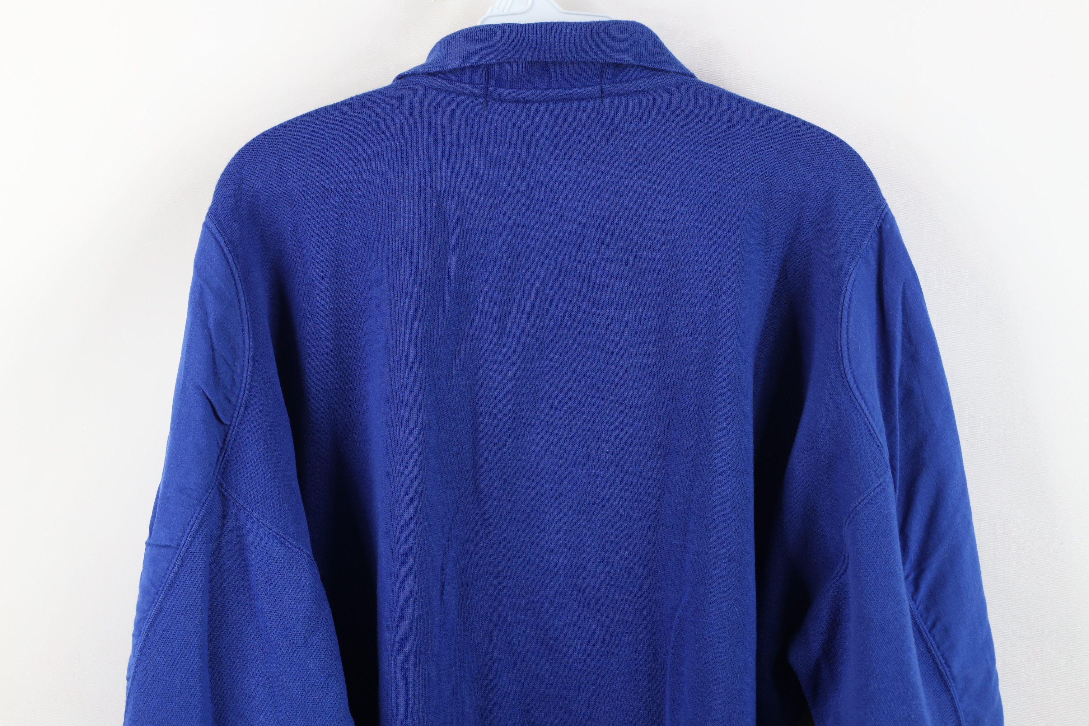 Vintage Vintage 90s Streetwear Heavyweight Collared Sweatshirt Blue Size US XXL / EU 58 / 5 - 13 Thumbnail