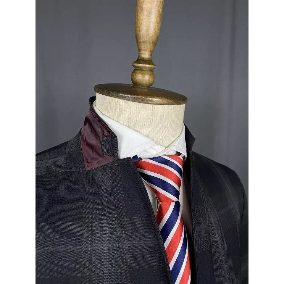 Hugo Boss Hugo Boss Men's Gray Checked Blazer Sportcoat Jacket Size 52 Size 52R - 9 Thumbnail