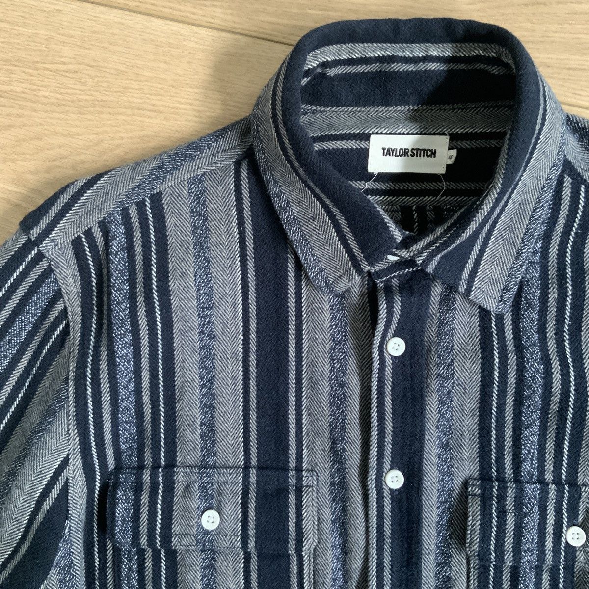 Taylor Stitch The Ledge Shirt in Ocean Stripe Size US M / EU 48-50 / 2 - 2 Thumbnail