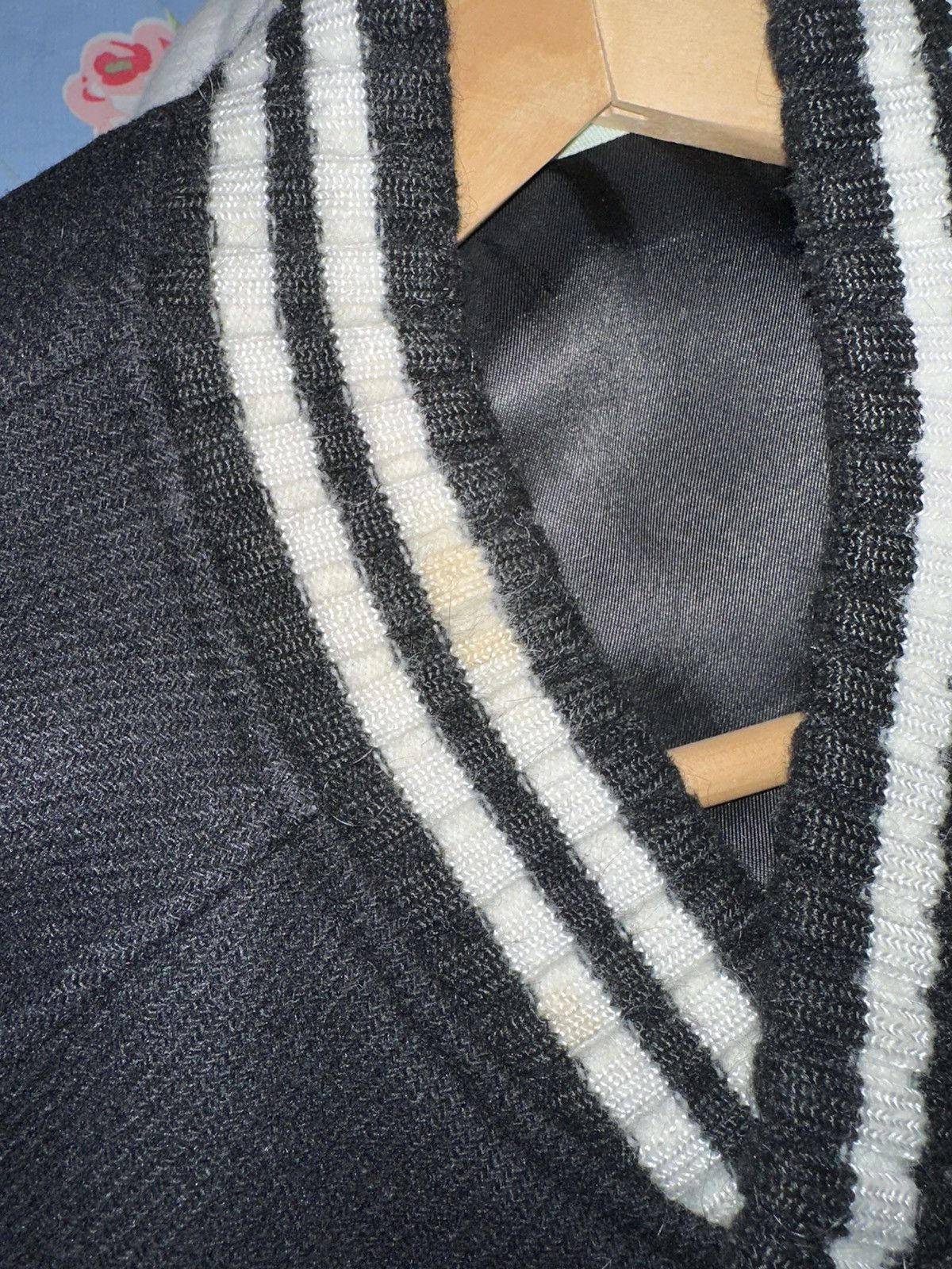 Off-White Off-White Black Wool Brushed Print Varsity Bomber Size US M / EU 48-50 / 2 - 9 Thumbnail