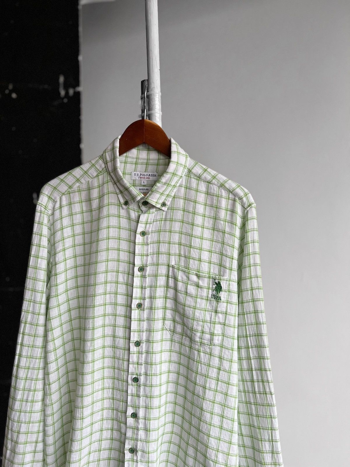 Designer × U.S. Polo Assn. U.S. Polo Assn Yarn Count Mens Checkered Button Down Shirt Size US L / EU 52-54 / 3 - 5 Thumbnail
