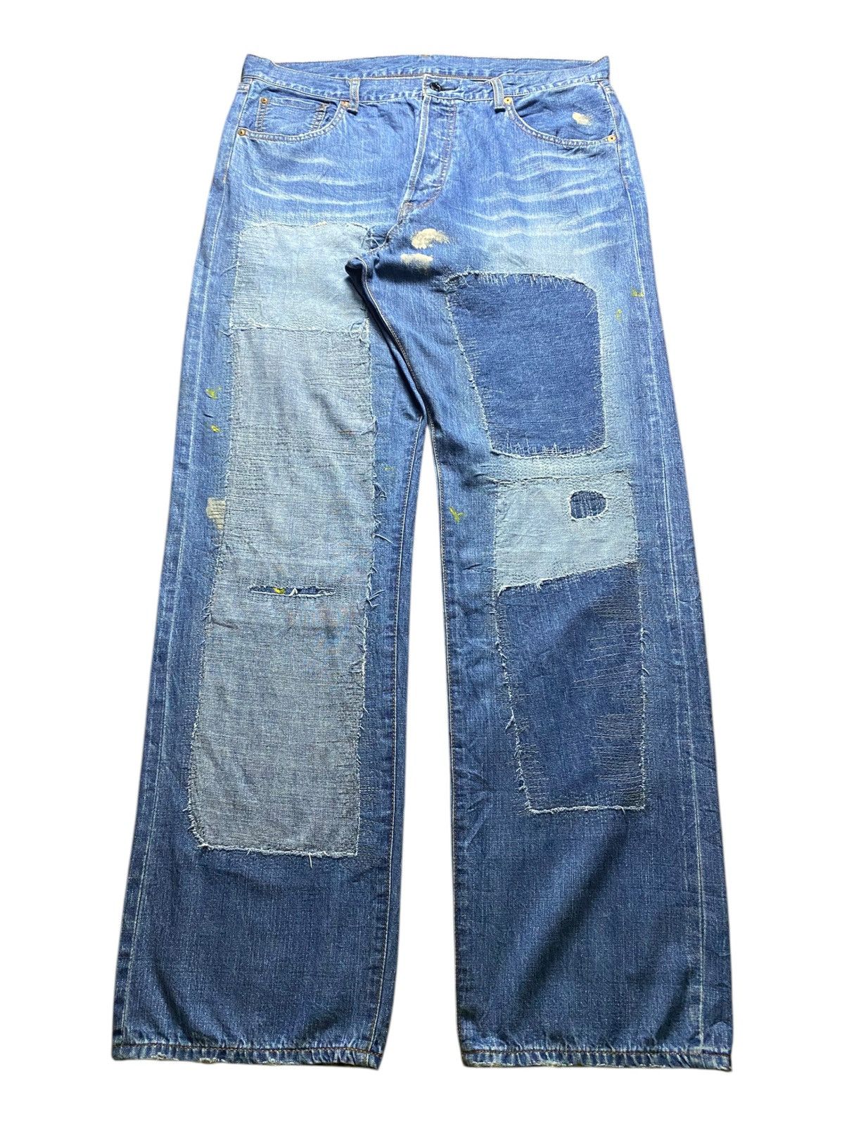 Japanese Brand Vintange Tendor Shashiko Boro Patched Distressed Loose Jeans Size US 36 / EU 52 - 1 Thumbnail
