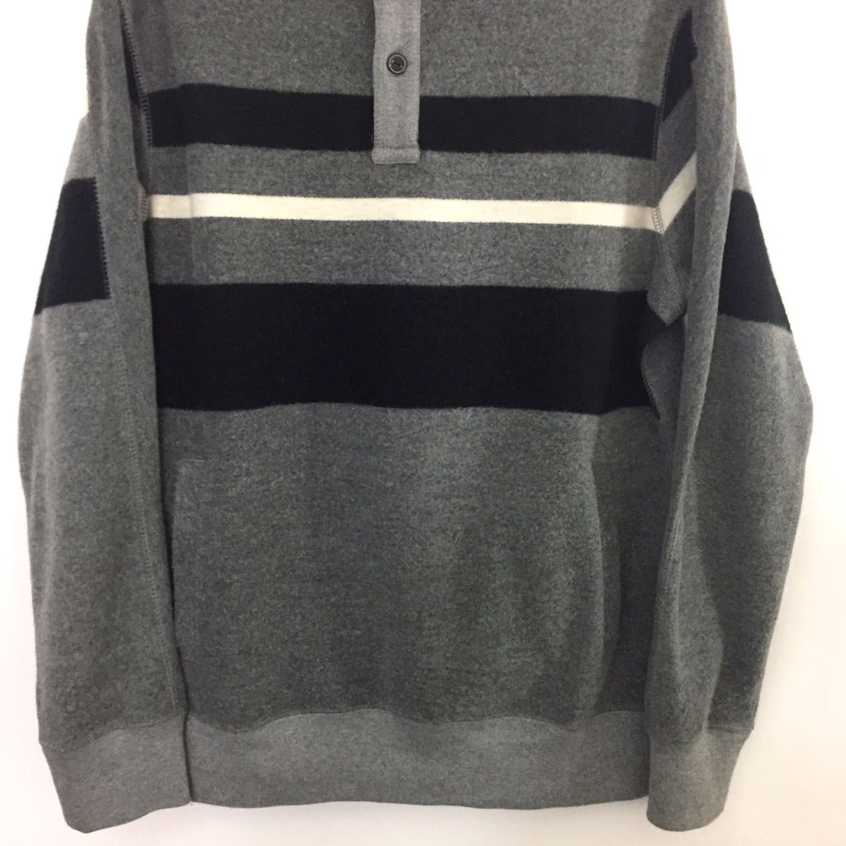 Chaps Chaps Sweater Mens M Gray Long Sleeve Henley Cotton Blend Mock Neck Striped Casual Size US M / EU 48-50 / 2 - 4 Thumbnail