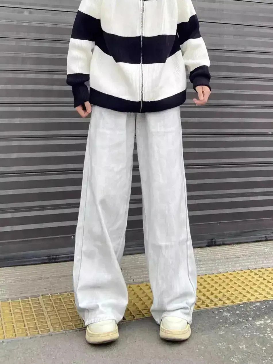Japanese Brand Retro straight leg wide leg jeans Size US 30 / EU 46 - 1 Thumbnail