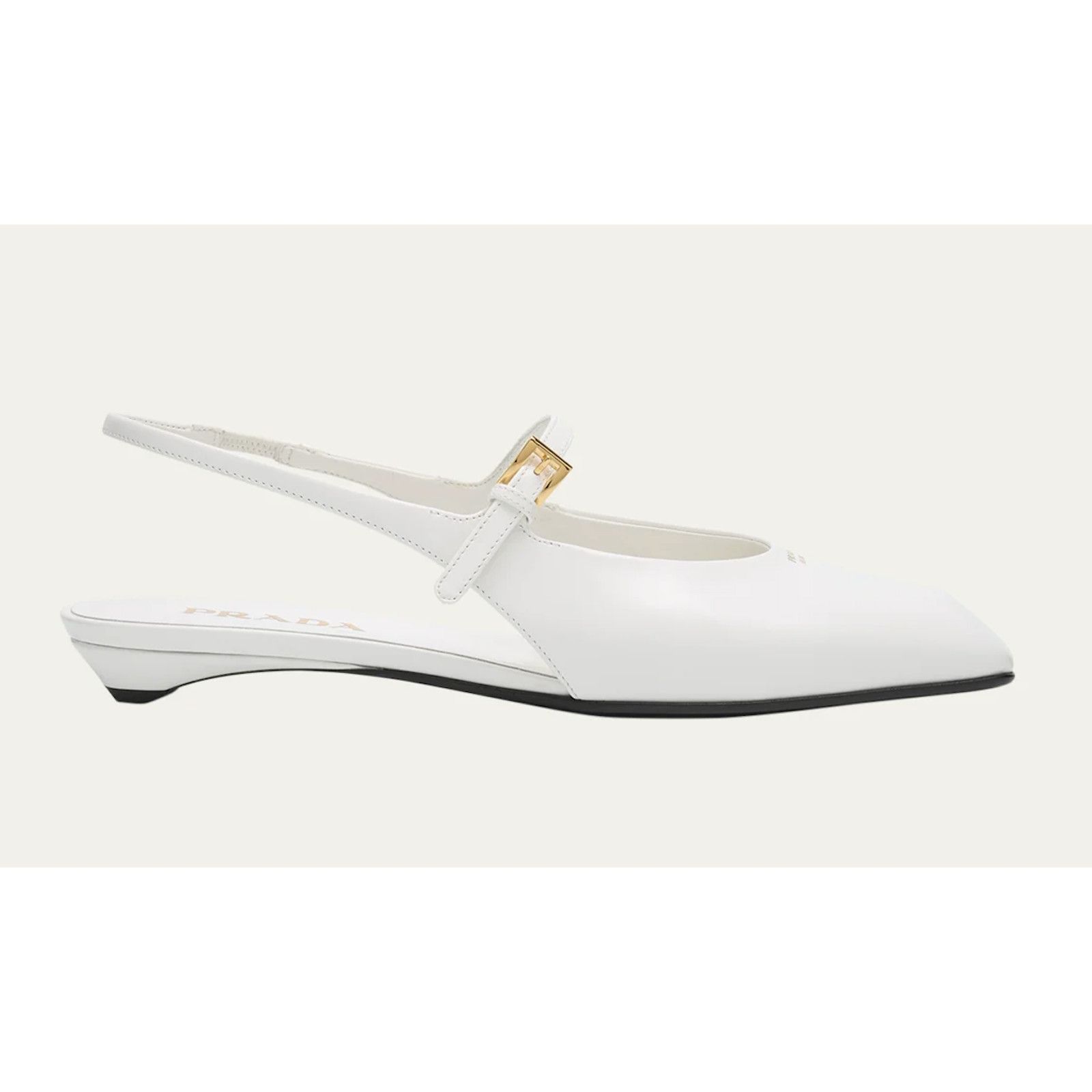 Prada Prada White Leather Square Toe Mary Jane Ballet Flat 38 Size US 8 / IT 38 - 5 Thumbnail