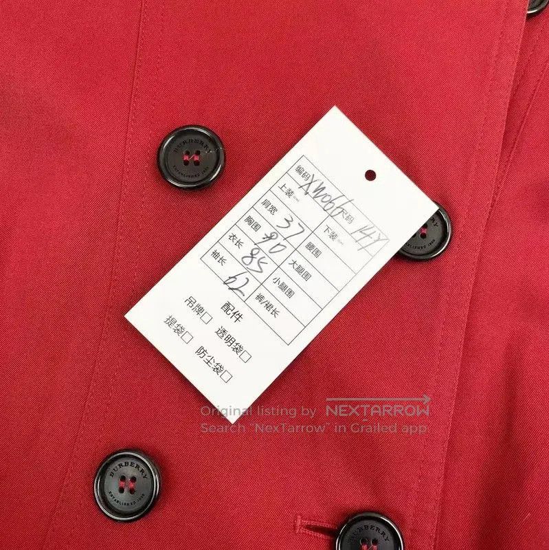 Burberry Burberry Red Cotton Women's Trench Coat. Size XXS / US 00 / IT 34 - 5 Thumbnail