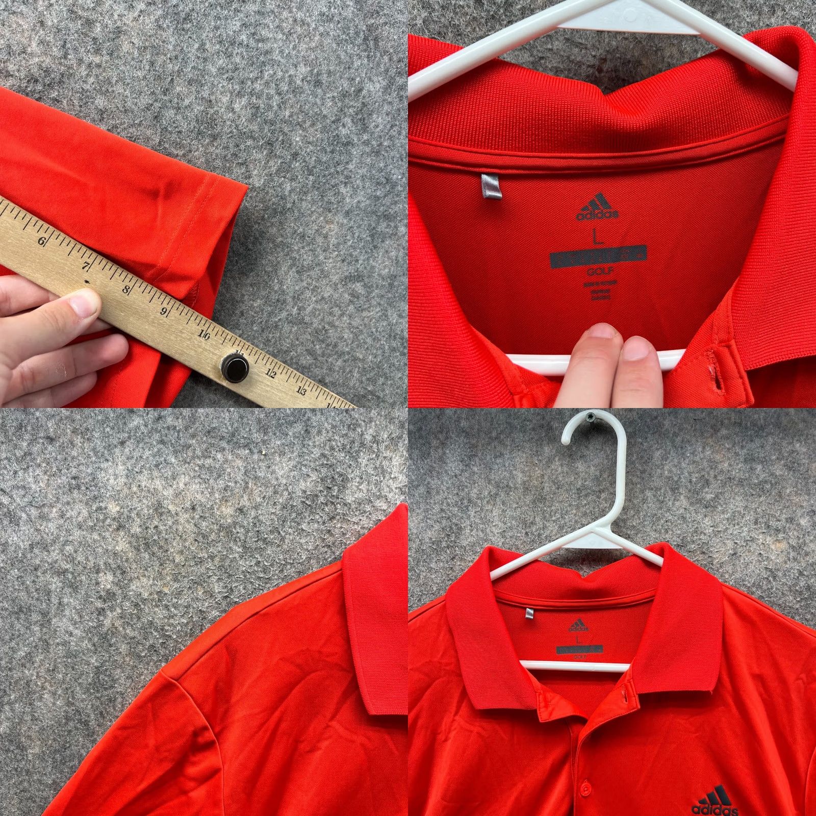 Adidas VINTAGE Adidas Polo Shirt Men L Orange Solid Short Sleeve Golf Trefoil Preppy Size US L / EU 52-54 / 3 - 8 Thumbnail