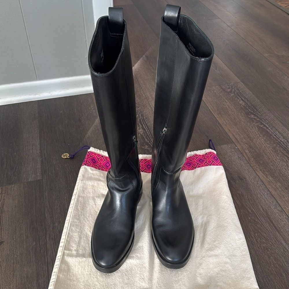 Tory Burch Tory Burch Women’s 7 Black Leather Logo The Riding Knee Hig Size US 7 / IT 37 - 5 Thumbnail