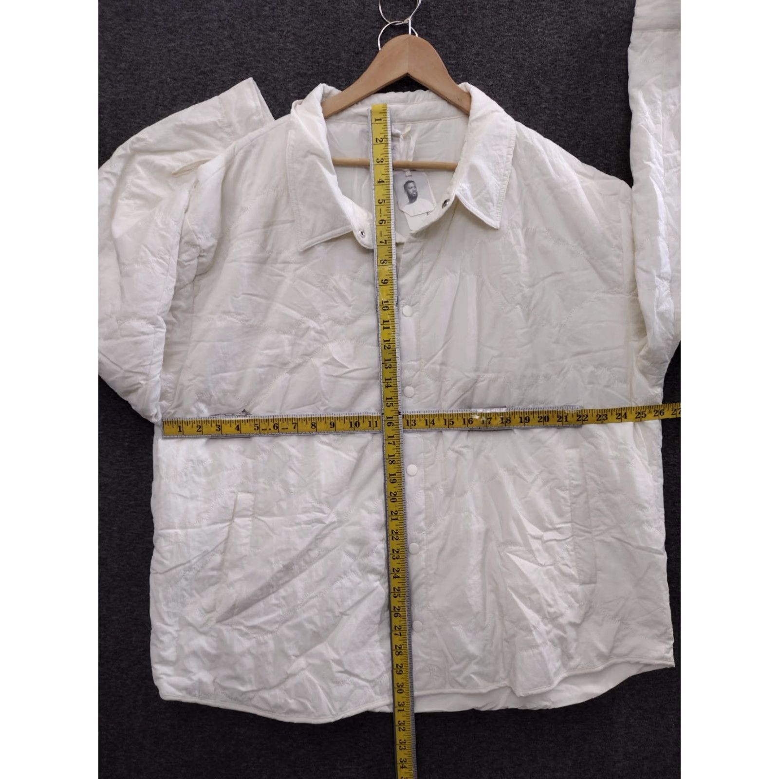 Vintage Stylus x LaDarius Campbell Men's Jacket Adult XXL Ivory Pockets Inner Nylon Snap Closure Solid Pattern Button-Down Collar Mid-Length Pockets Rain Coat Size US XXL / EU 58 / 5 - 4 Thumbnail