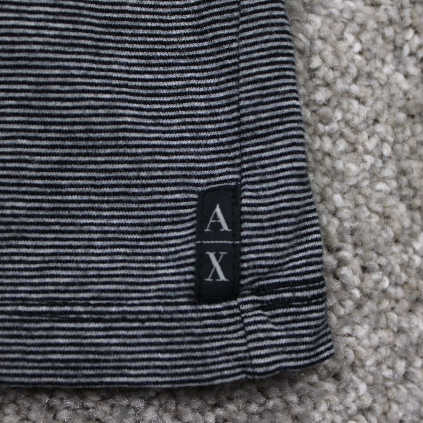 Armani Exchange Armani Exchange A/X Polo Shirt Mens XL Gray/Black Striped Short Sleeve Pullover Size US XL / EU 56 / 4 - 4 Thumbnail