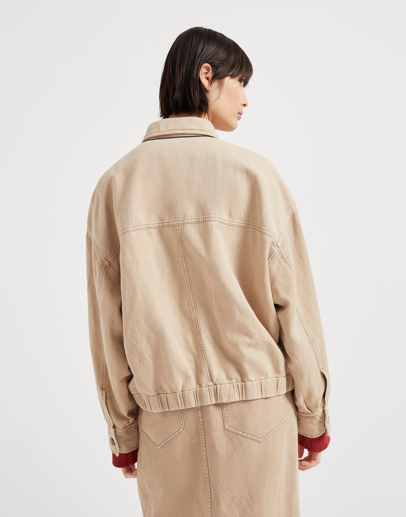 Brunello Cucinelli o1la1rc1a0326 Cover Four-Pocket Jacket in Beige Size L / US 10 / IT 46 - 2 Thumbnail