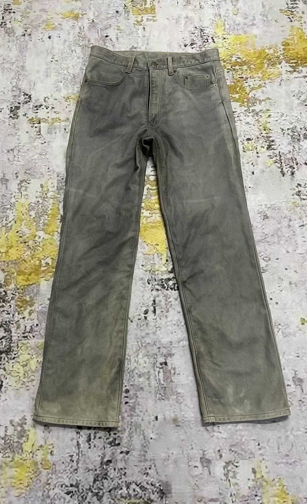 Japanese Brand × Leather Vintage Exalito Washable Leather Explore Jeans Rare Size US 31 - 1 Thumbnail
