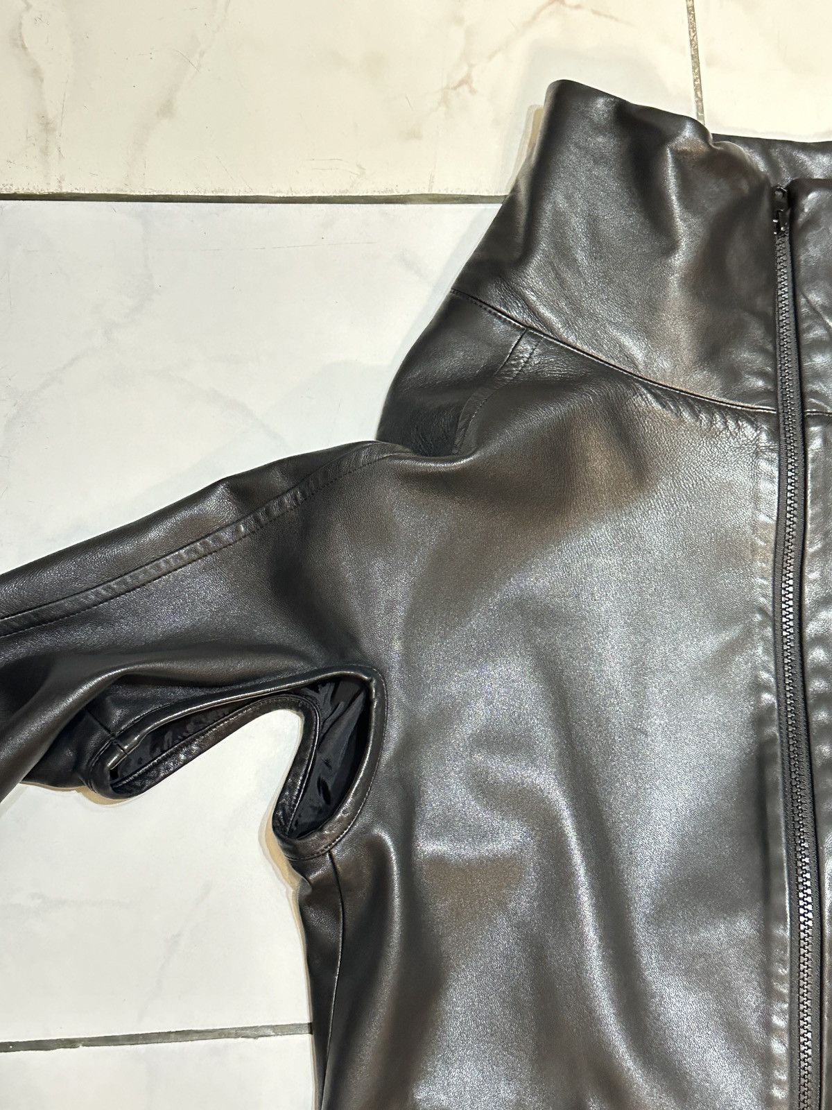 Yohji Yamamoto Yohji Yamamoto Black Leather Jacket Size US S / EU 44-46 / 1 - 6 Thumbnail