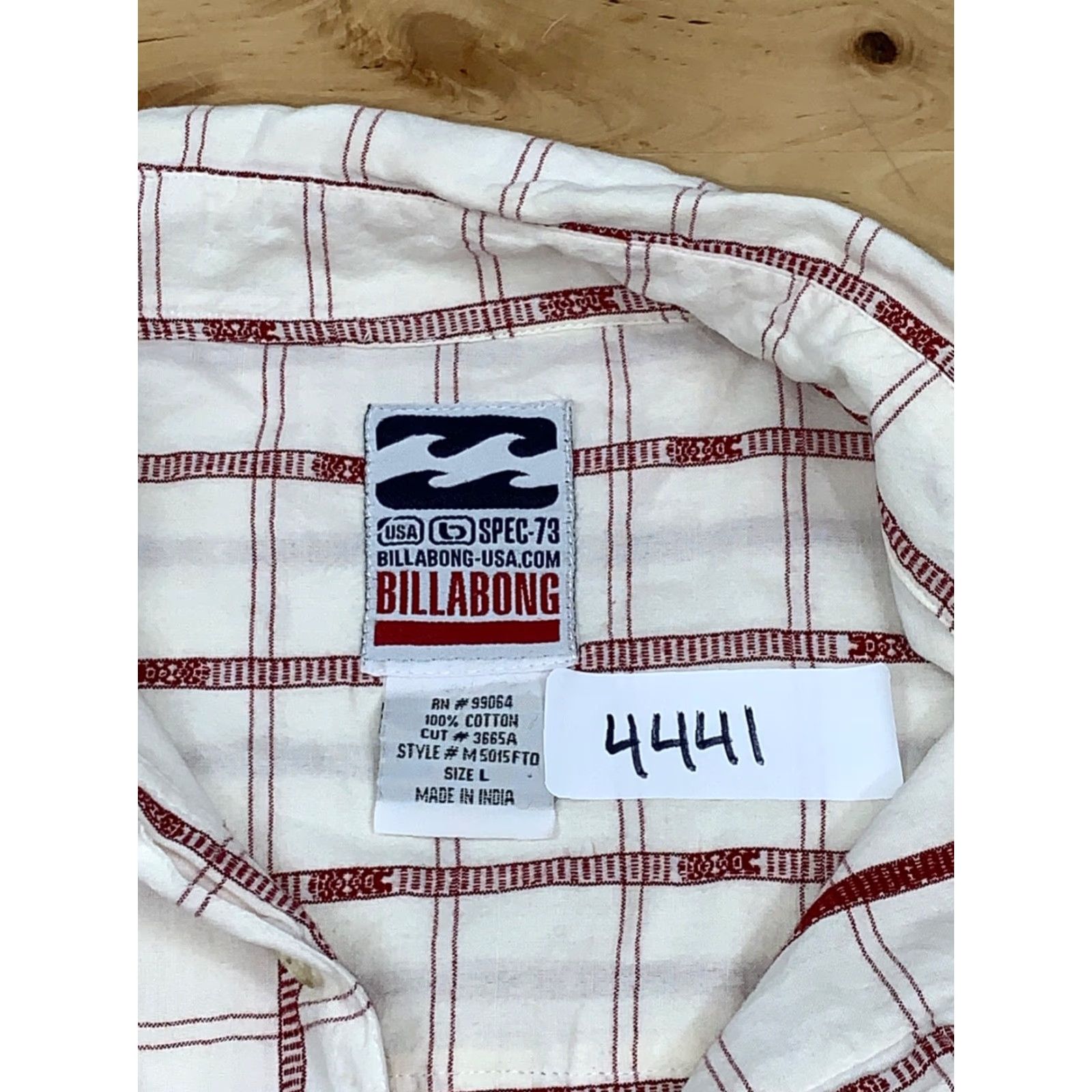 Billabong Billabong Mens Button-Down Shirt L Short Sleeve White Casual Beach Surf Skate Size US 33 - 3 Thumbnail