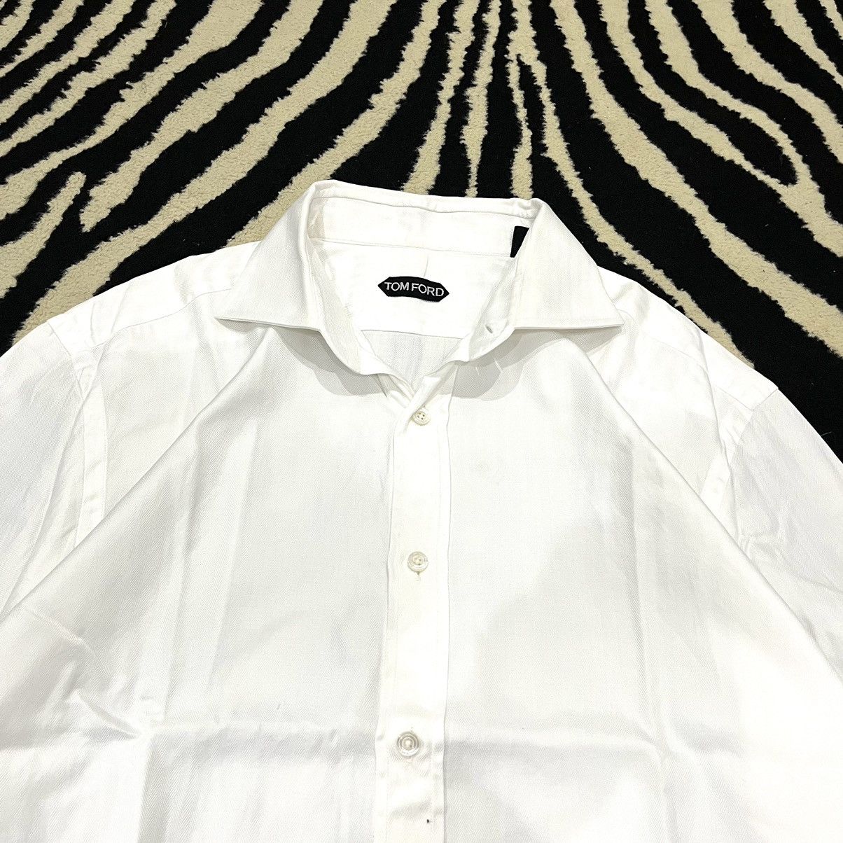 Tom Ford TOM FORD Classic White Cotton Long Sleeve Shirt Size US XS / EU 42 / 0 - 2 Thumbnail