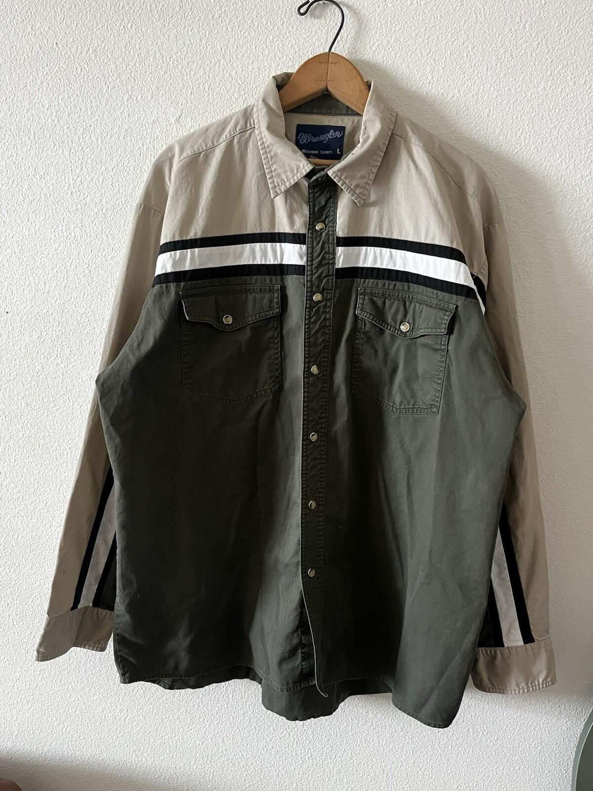 Wrangler Wrangler Western Shirt Two Tone Olive Green Pearl Snap L Size US L / EU 52-54 / 3 - 1 Thumbnail