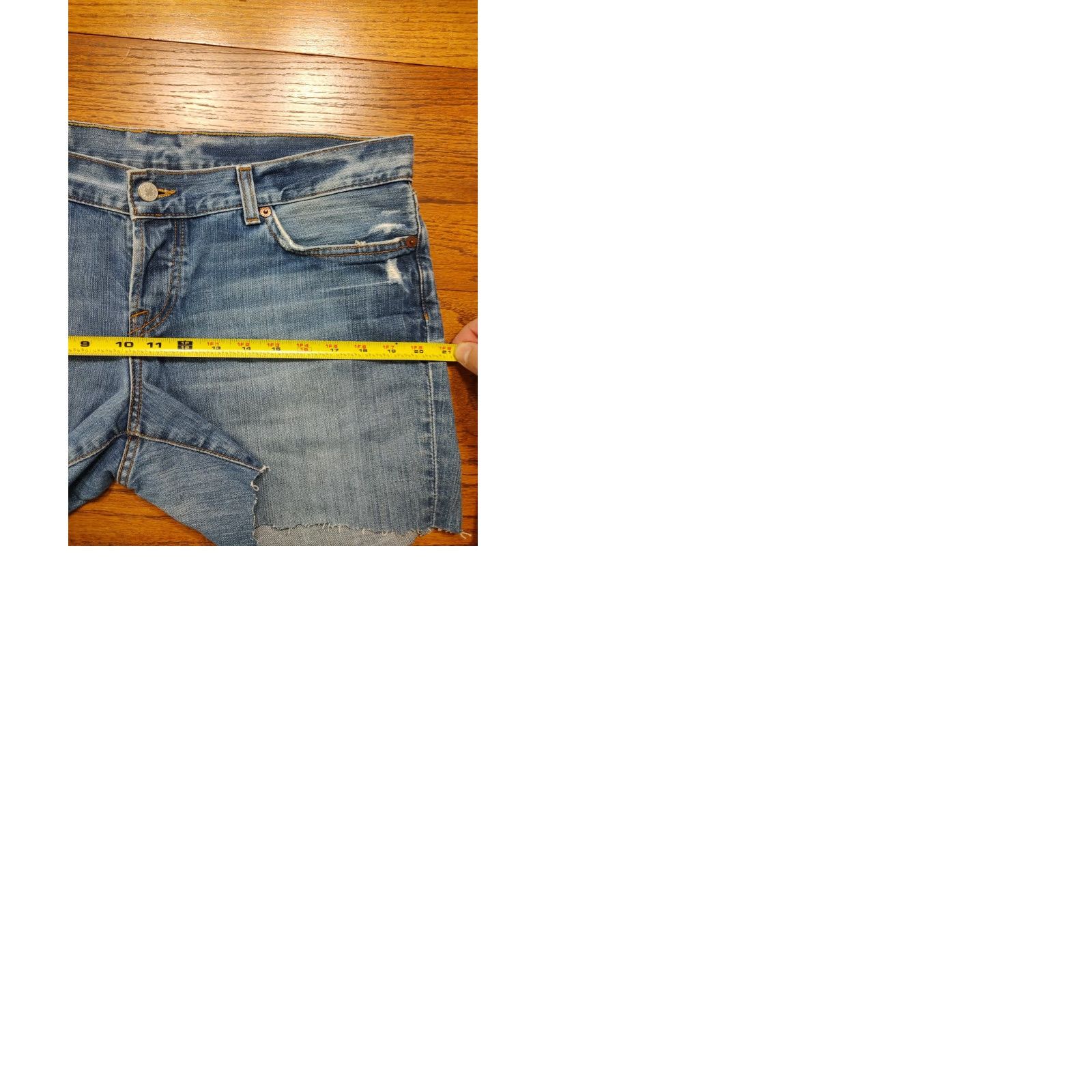 Lucky Brand VTG Lucky Brand Denim Shorts Cut Off 14/32 Womens 5-Pocket Button USA Blue 100% Cotton 90s Cowgirl Style Womens) Size 36" / US 14 / IT 50 - 9 Thumbnail