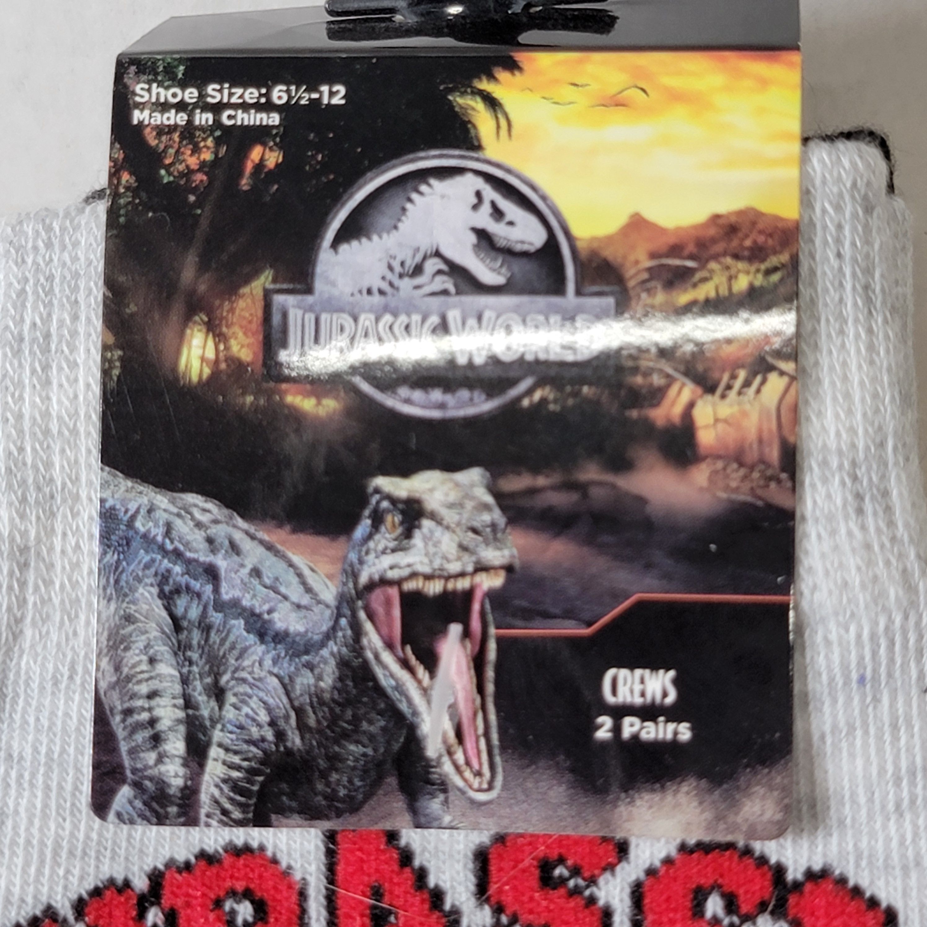 Other 2 Pair Jurassic Park Unisex Adult Crew Socks - 6.5 - 12 NWT Size ONE SIZE - 2 Thumbnail
