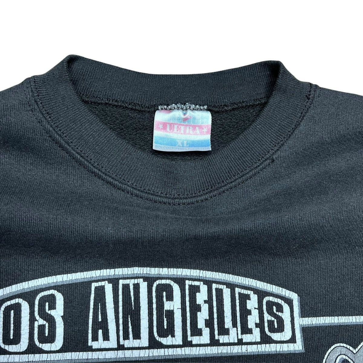 NFL × Vintage 1990s NFL Los Angeles Raiders Spell Out Graphic Sweatshirt Size US XL / EU 56 / 4 - 2 Thumbnail