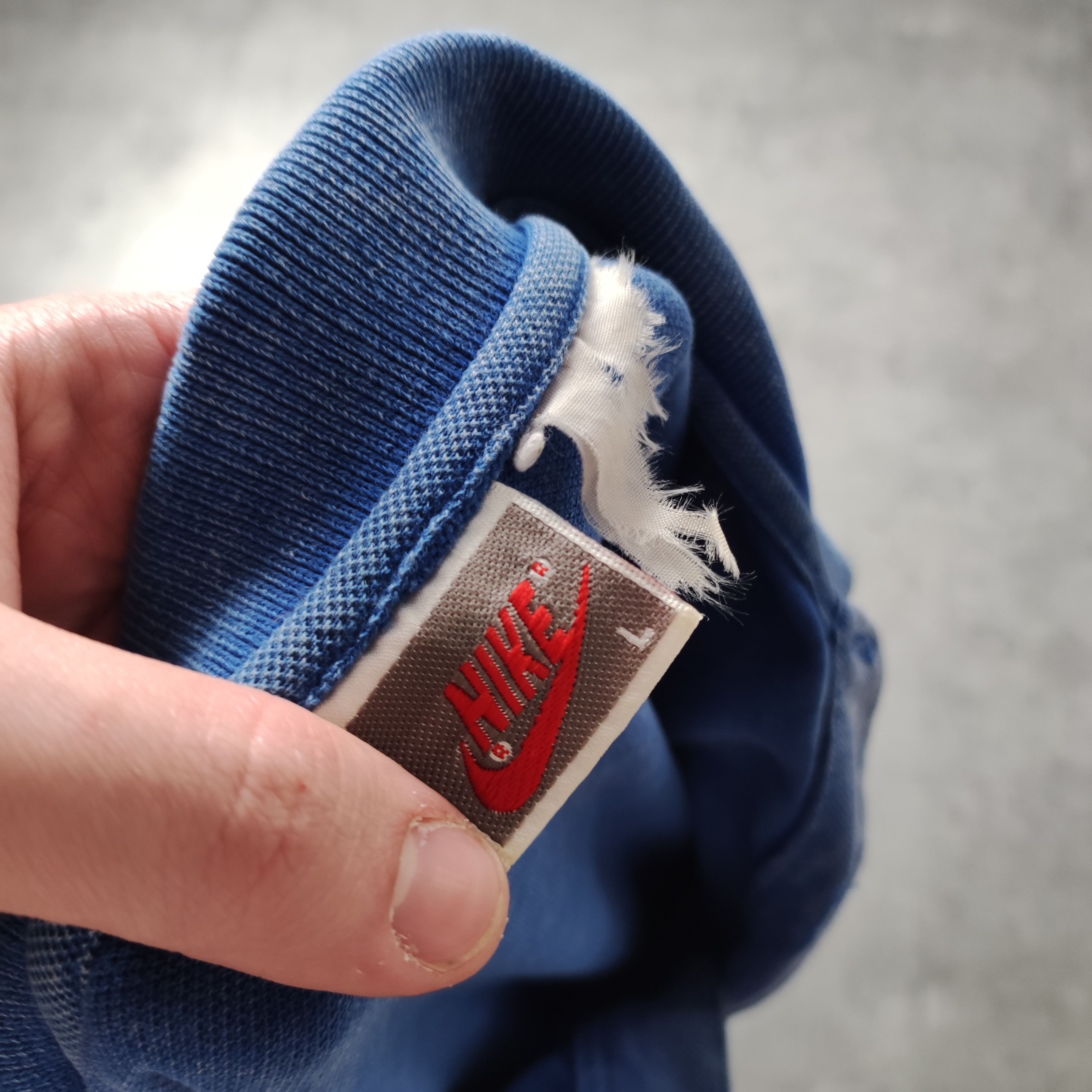 Nike × Vintage RARE 90s Washed Blue Skate HipHop Baggy Nike Polo Shirt Size US M / EU 48-50 / 2 - 6 Thumbnail