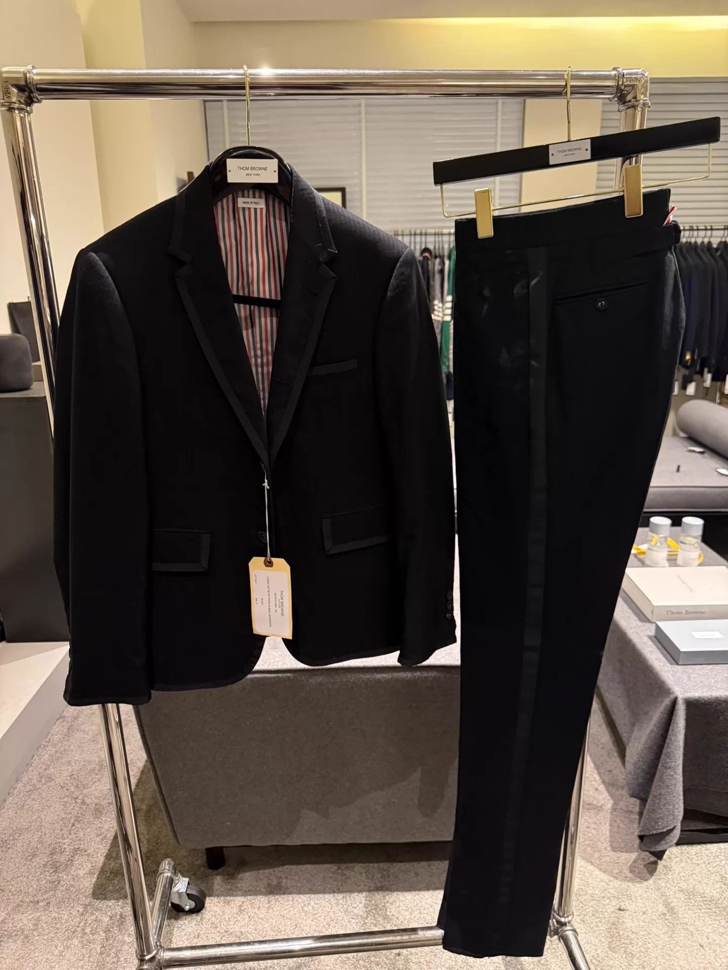 Thom Browne Thom Browne Classic Black Piping Wool Suit Size0 Size US XS / EU 42 / 0 - 1 Thumbnail