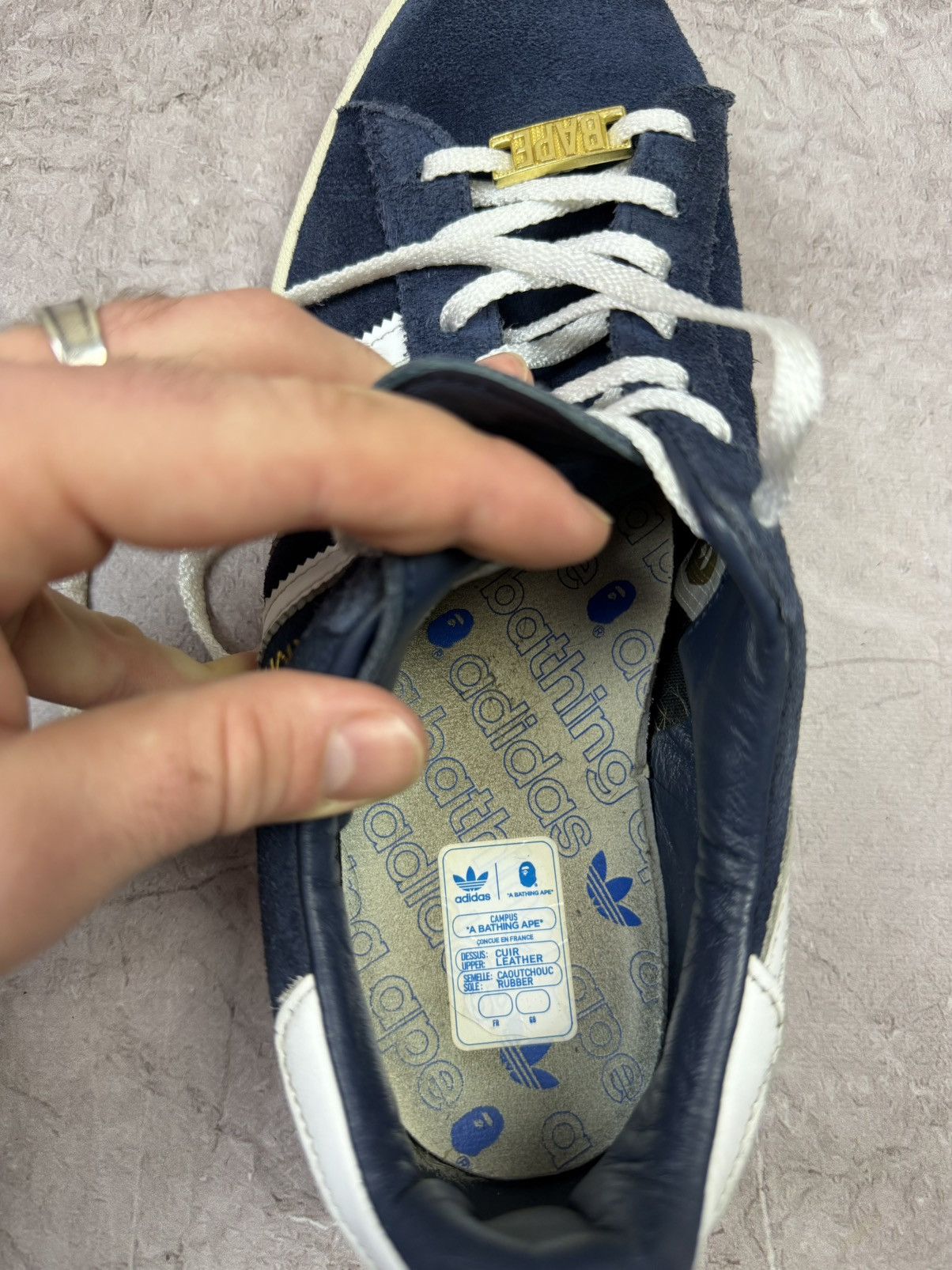 Adidas Adidas 2023 Bape Campus 80s Collegiate Navy Size US 9 / EU 42 - 11 Thumbnail