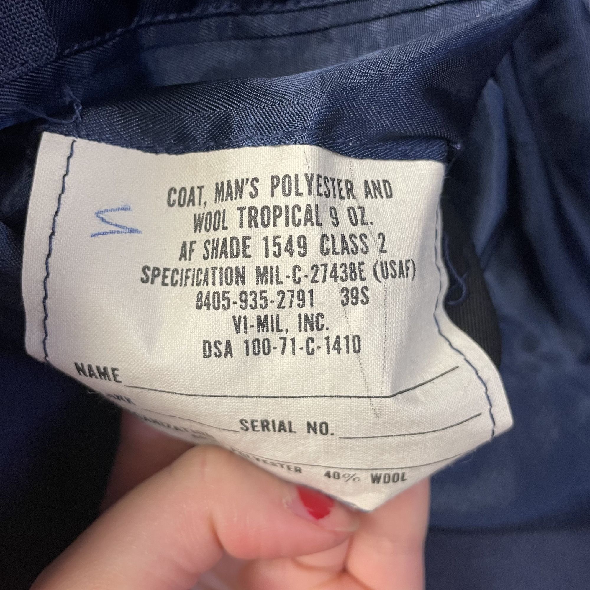 Other Vtg USAF Wool Military Sport Coat US Air Force Jacket Size 38R - 10 Thumbnail