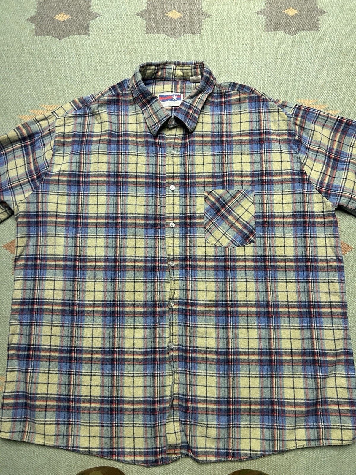 Vintage Vintage 90s printed flannel shirt brushed cotton plaid 3XL Size US XXL / EU 58 / 5 - 2 Thumbnail