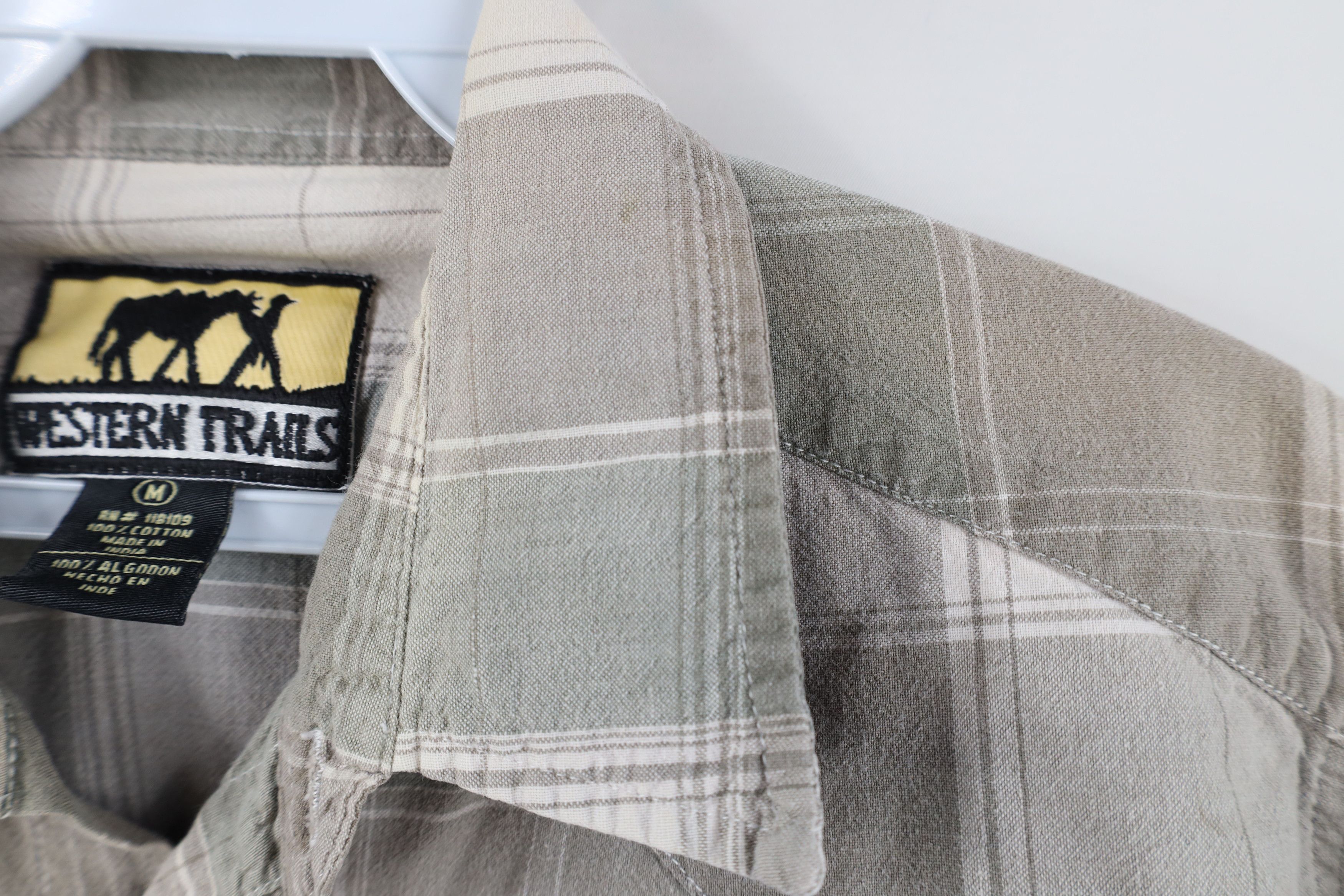 Vintage Vintage 90s Streetwear Cowboy Snap Button Shirt Plaid Size US M / EU 48-50 / 2 - 8 Thumbnail