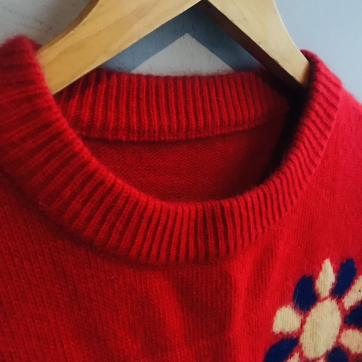 Vintage Japanese Fuzzy Flower Knitted Sweater Size M / US 6-8 / IT 42-44 - 3 Thumbnail