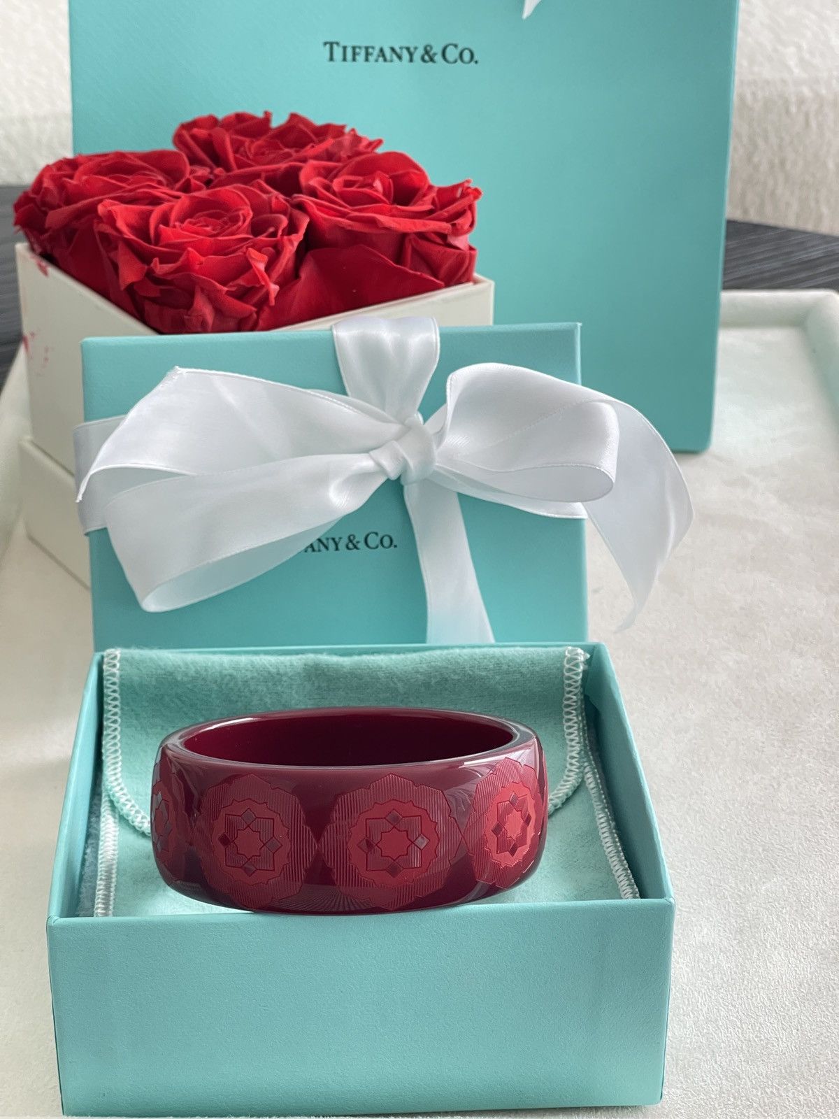 Tiffany & Co. TIFFANY & CO. RESIN PALOMA PICASSO RED ZELLIGE BANGLE $745 Size ONE SIZE - 7 Thumbnail
