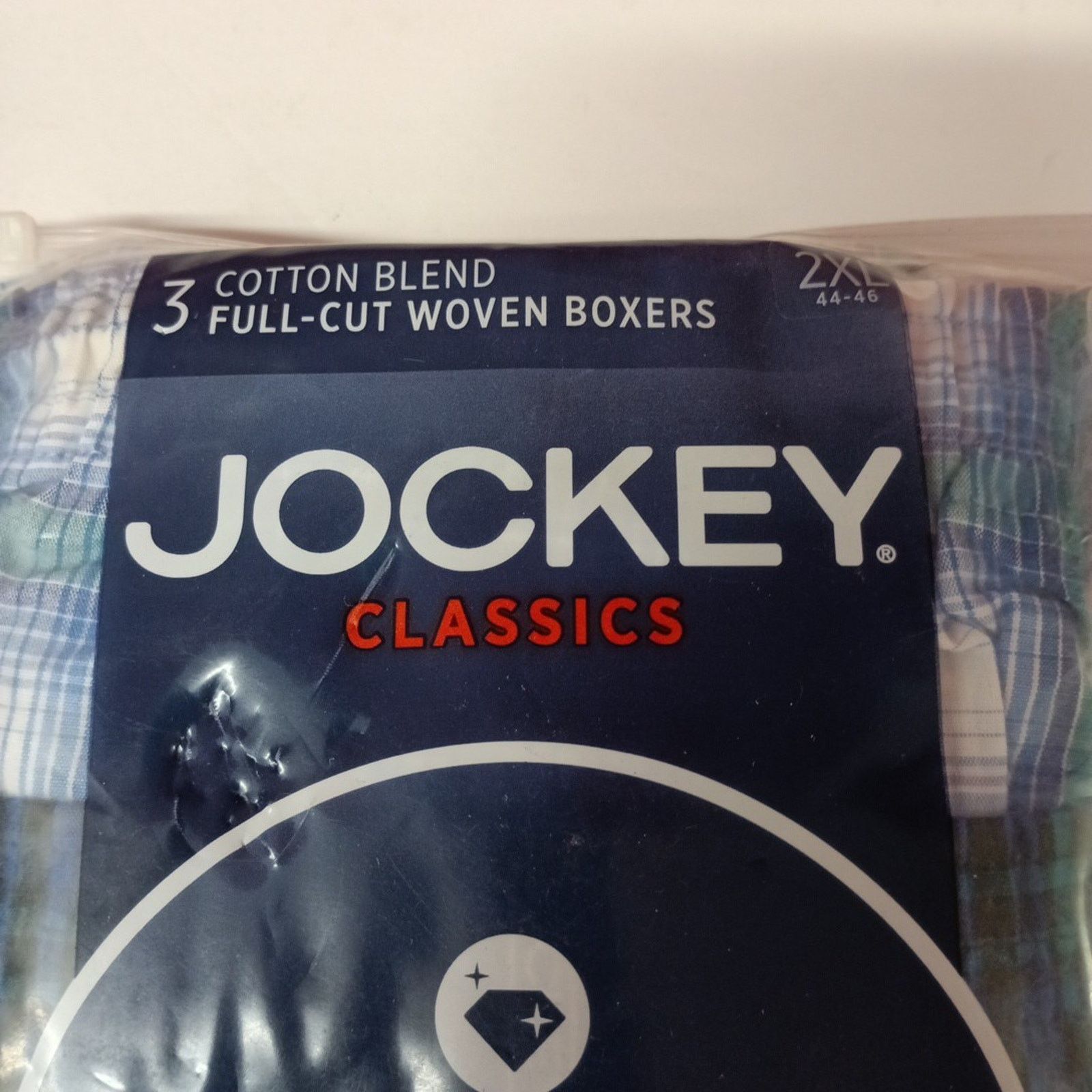 Jockey Jockey Classics Woven Boxers 3 Pack Men 2XL 44-46 Blue Plaid Size 44 - 2 Thumbnail