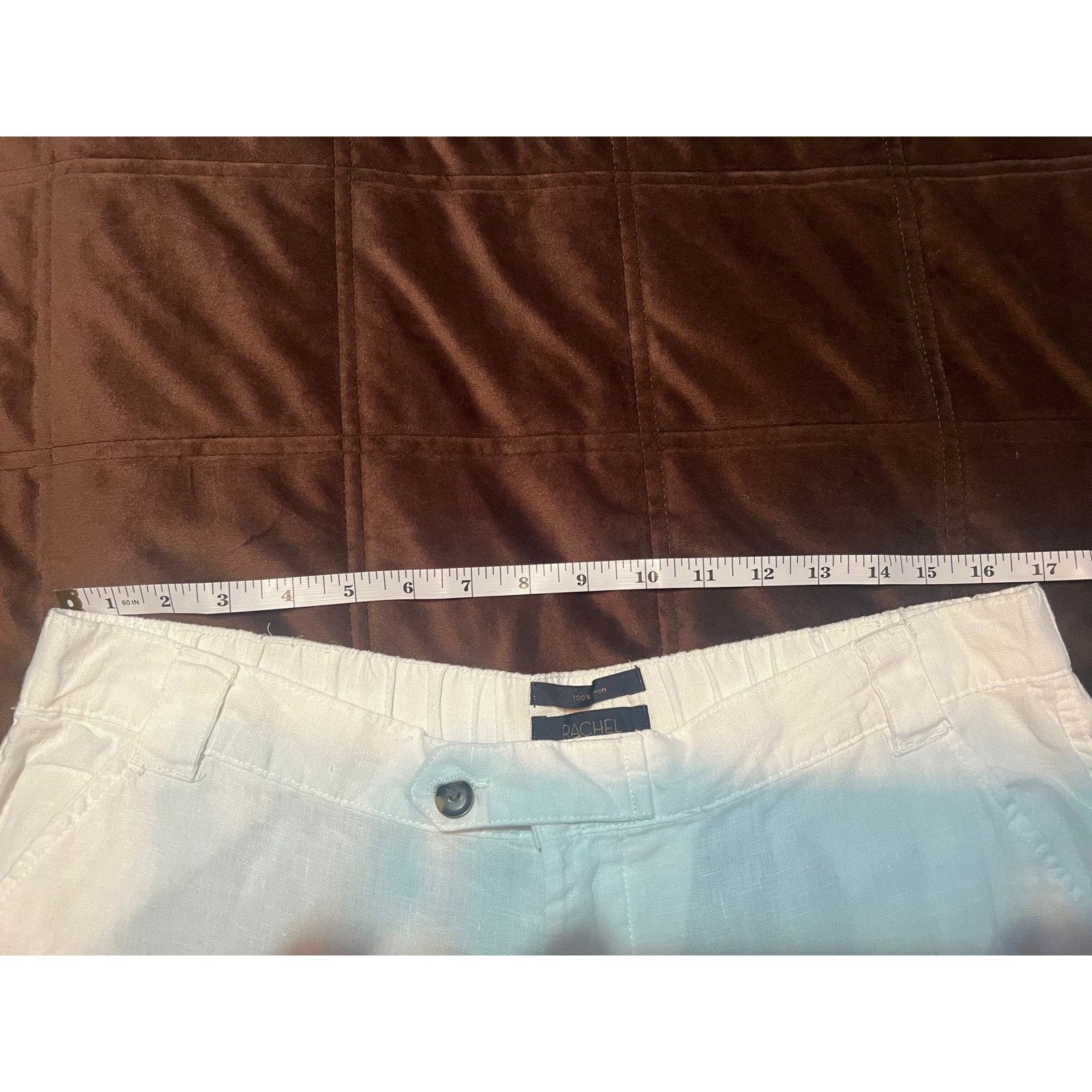 Other Rachel Roy Women's 100% Linen Cargo Pant Ivory Size XL Beach Size 34" / US 12 / IT 48 - 12 Thumbnail