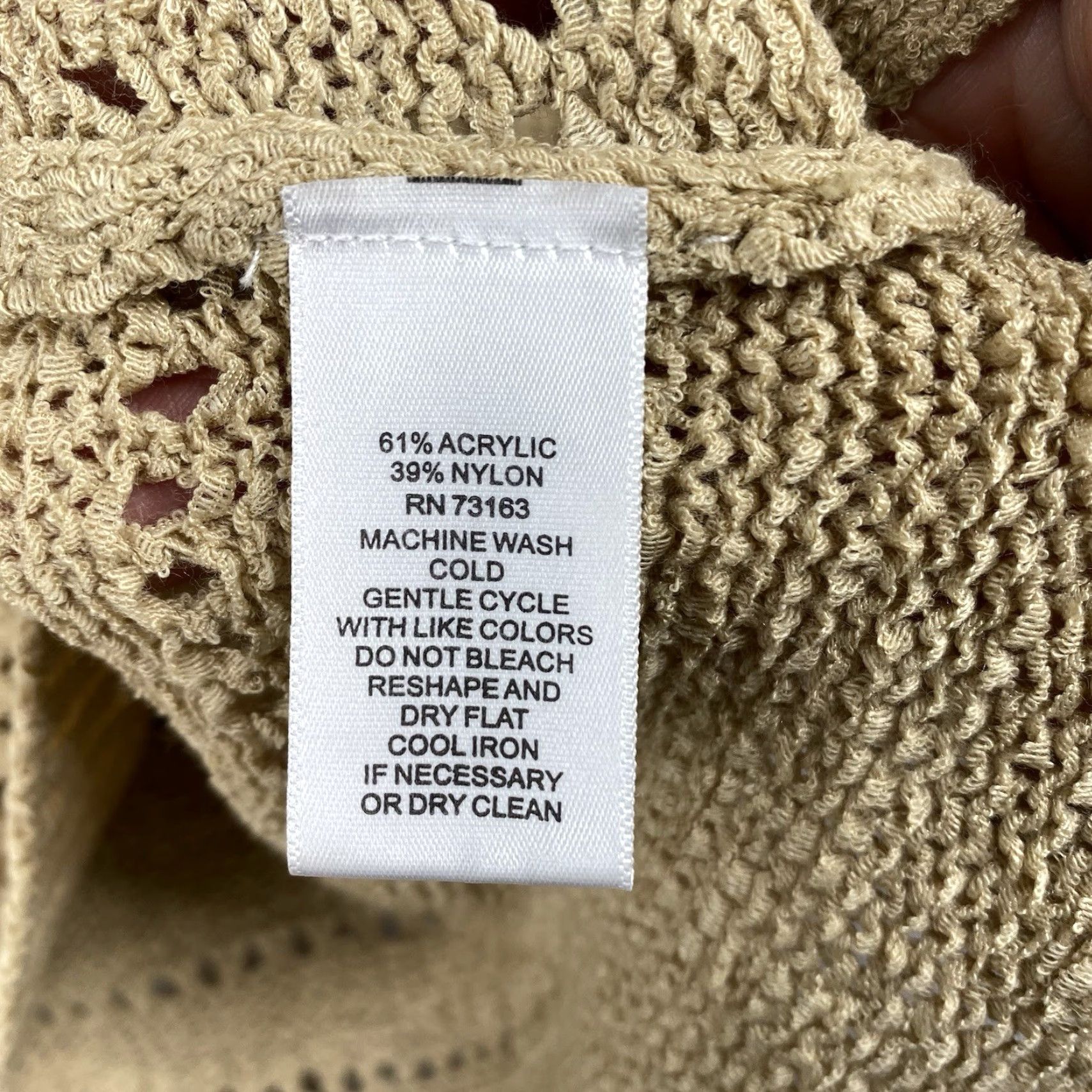 Vintage Cable & Gauge Sweater Main Point Open Knit Pullover Womens Sz L Tan Brown Crew Neck Dolman Sleeve Knit Open-Knit Geometric All Seasons Casual Womens L Size L / US 10 / IT 46 - 6 Thumbnail